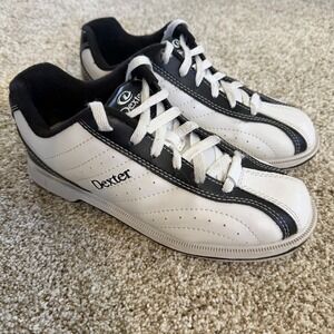Dexter Groove B4034-1 Womens Bowling Shoes White Black Size 7 M Slide-Rite
